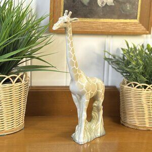 Vintage Ceramic Giraffe Figurine, Spanish Pottery by Miguel Requena